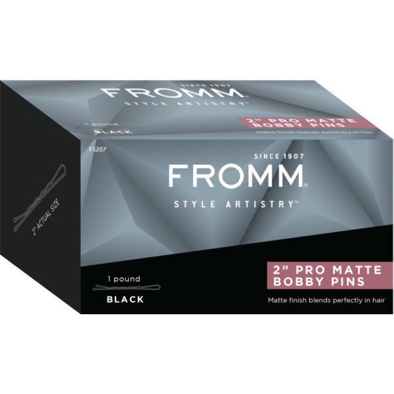 f5207 Pro Matte Bobby Pins 2" (Black) 1lb Box