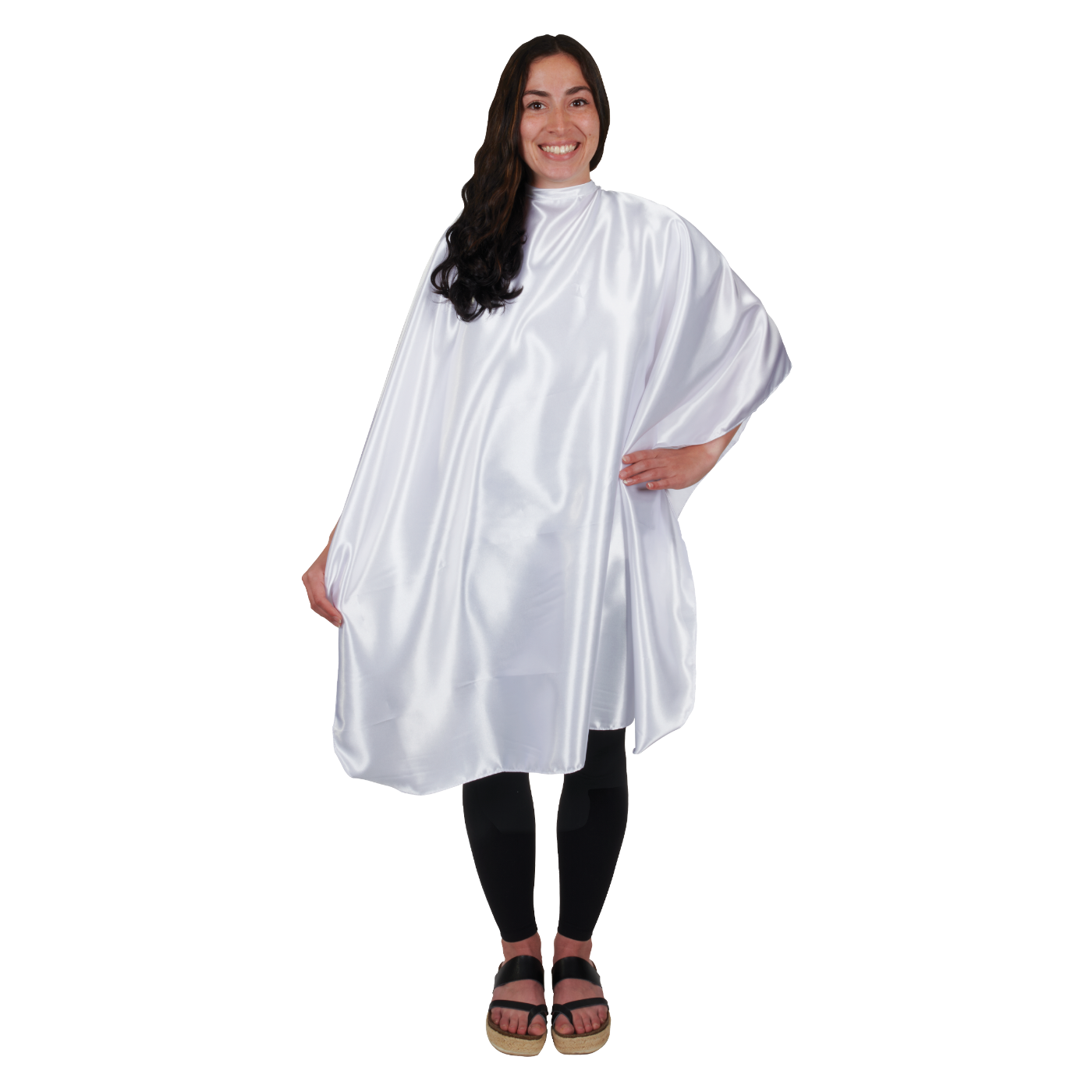 Salonchic Satin Styling Cape - White #4153