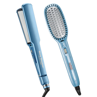 Babylisspro Nano Titanium Flat Iron & Thermal Brush Combo #BNTPP52UC