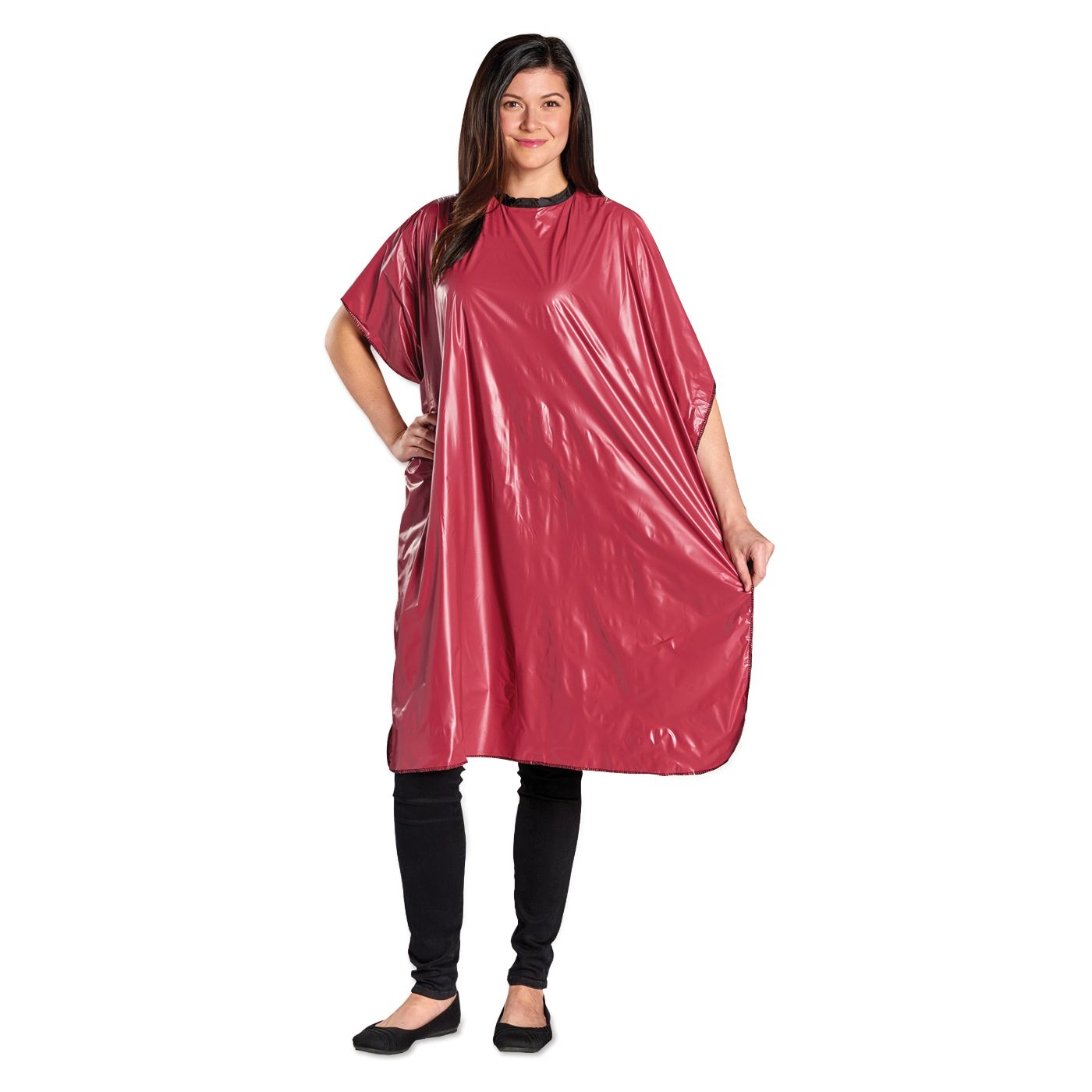 Scalpmaster Vinyl Shampoo Cape, Velcro Closure - Burgundy #3004