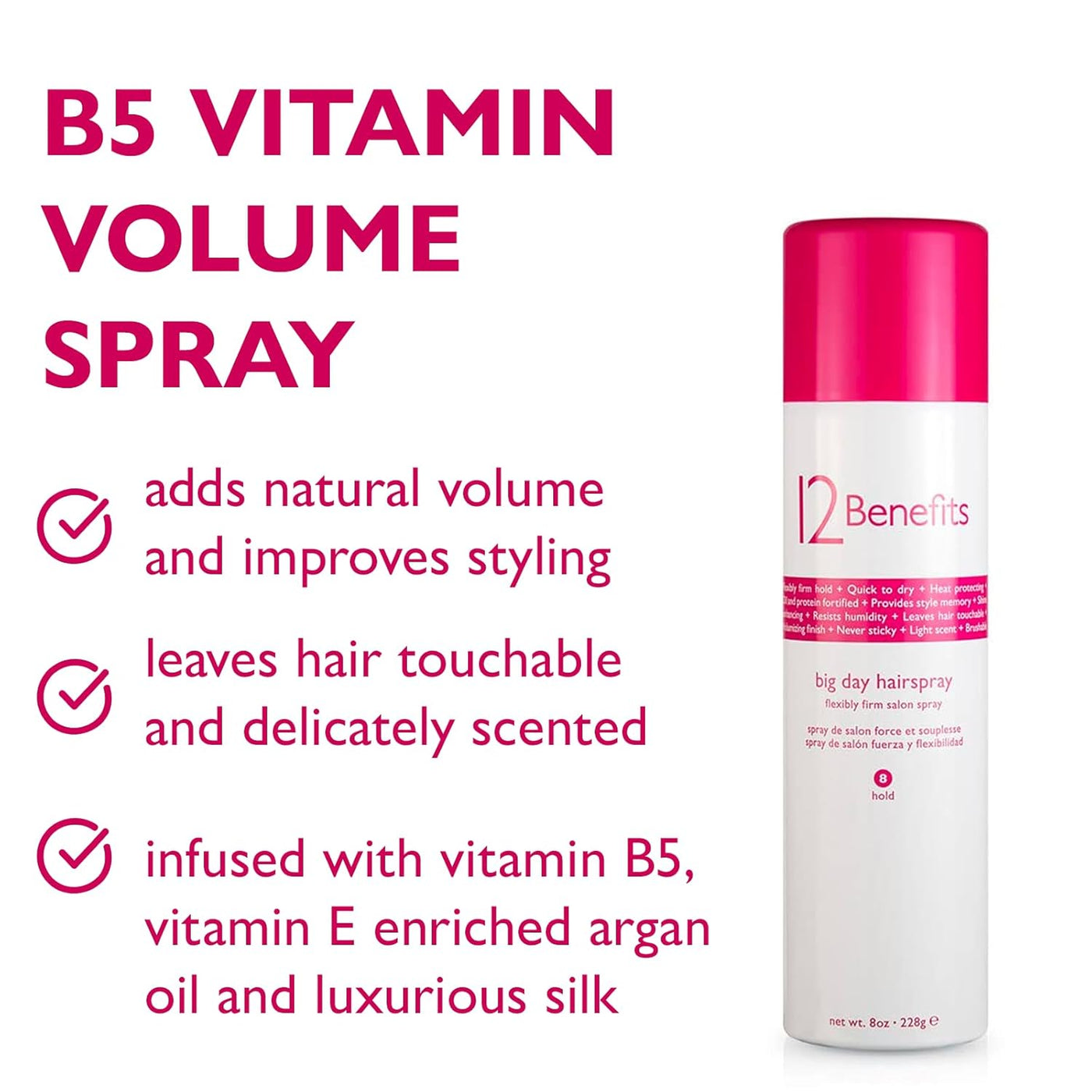 12 Benefits Big Day Hairspray - 8 oz