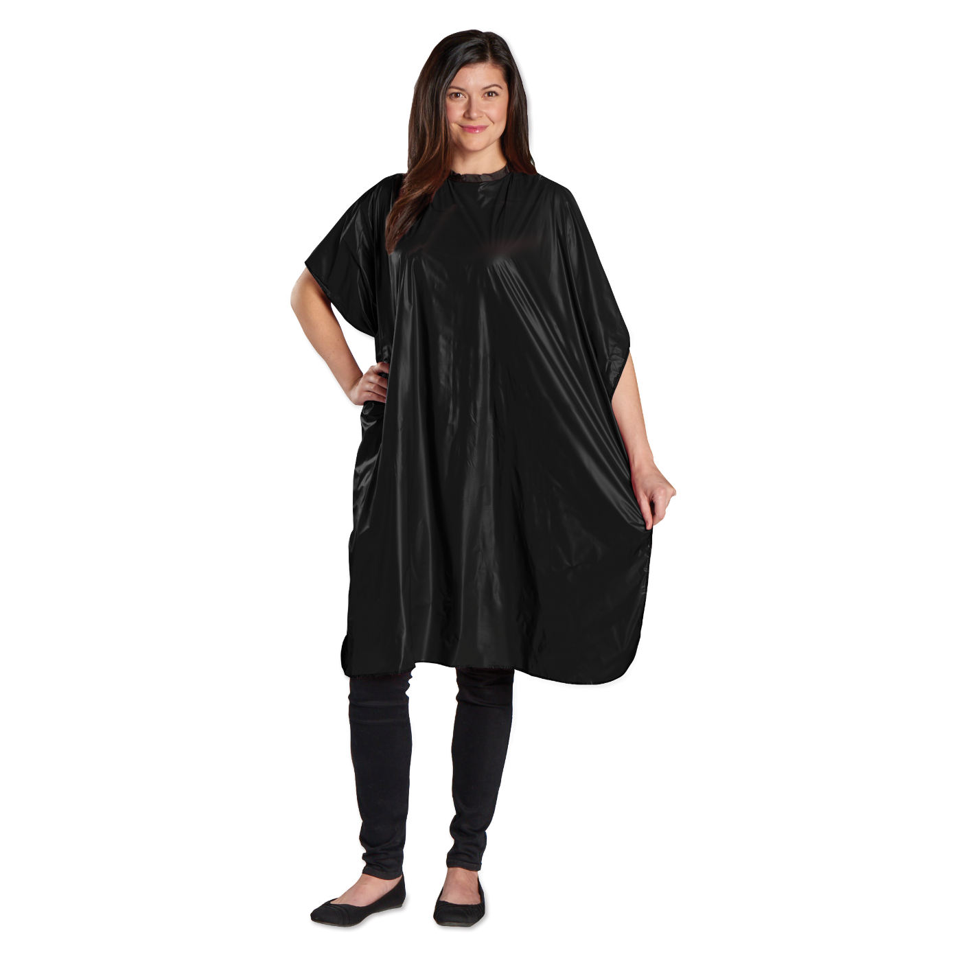 Scalpmaster Vinyl Shampoo Cape, Velcro Closure - Black #3003