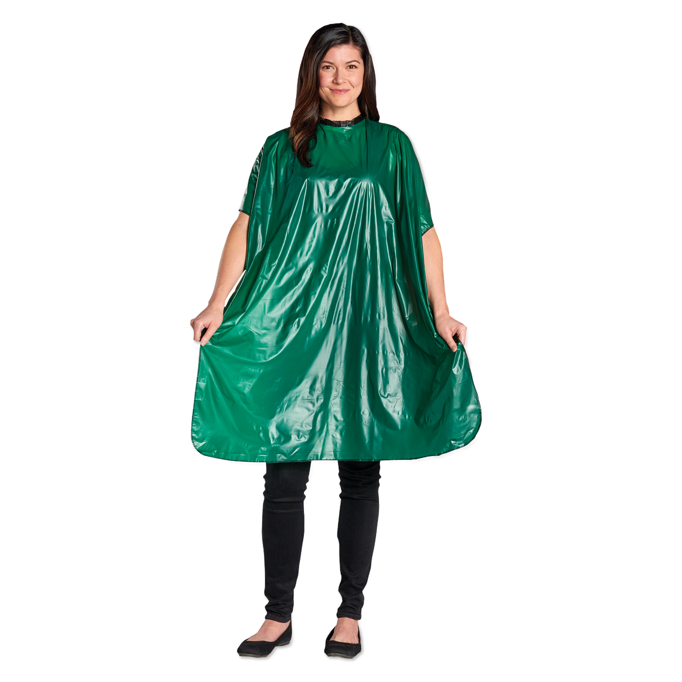 Scalpmaster Vinyl Shampoo Cape, Tie-string Closure - Hunter Green #3002