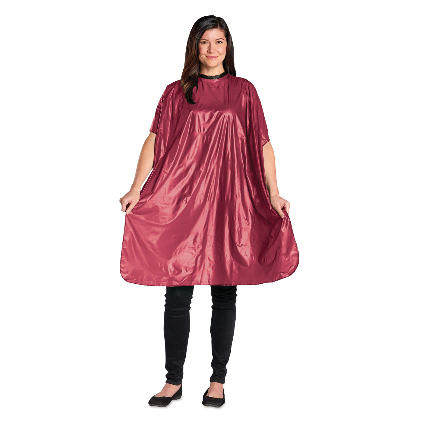 Scalpmaster Vinyl Shampoo Cape, Tie-string Closure - Burgundy #3001