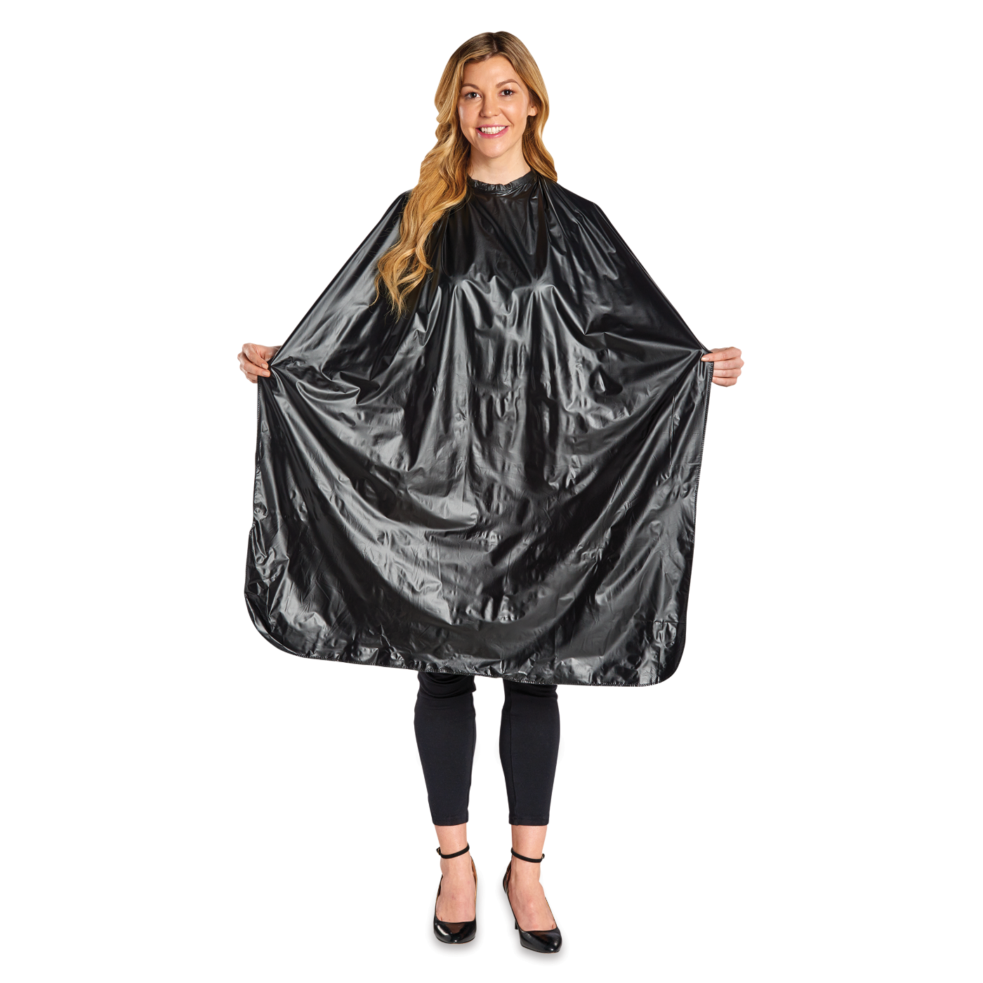 Scalpmaster Vinyl Shampoo Cape, Tie-string Closure - Black #3000