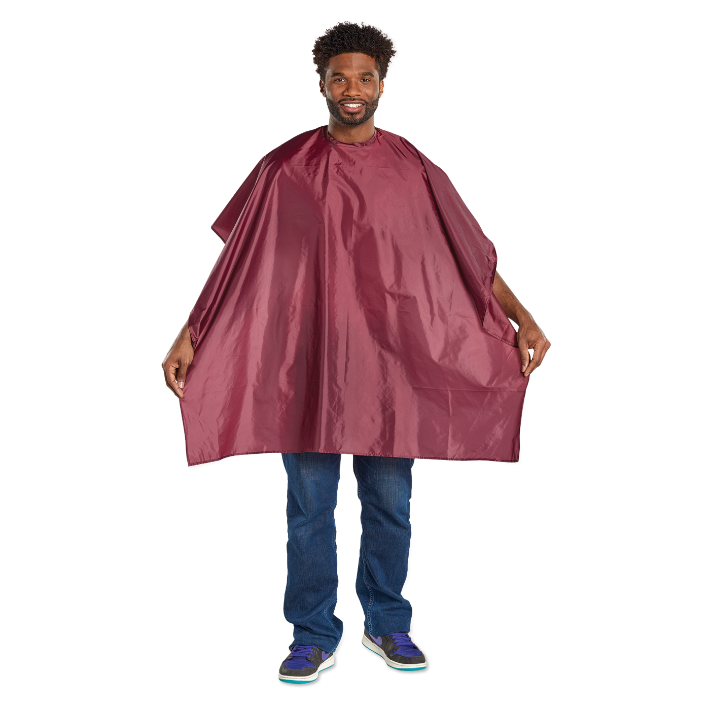 Scalpmaster Nylon Styling Cape, Velcro Closure - Burgundy #3013