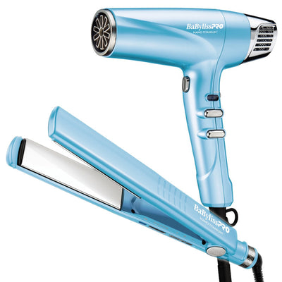 Babylisspro Nano Titanium Dual Ionic Flat Iron & Dryer Combo #BNTPP55