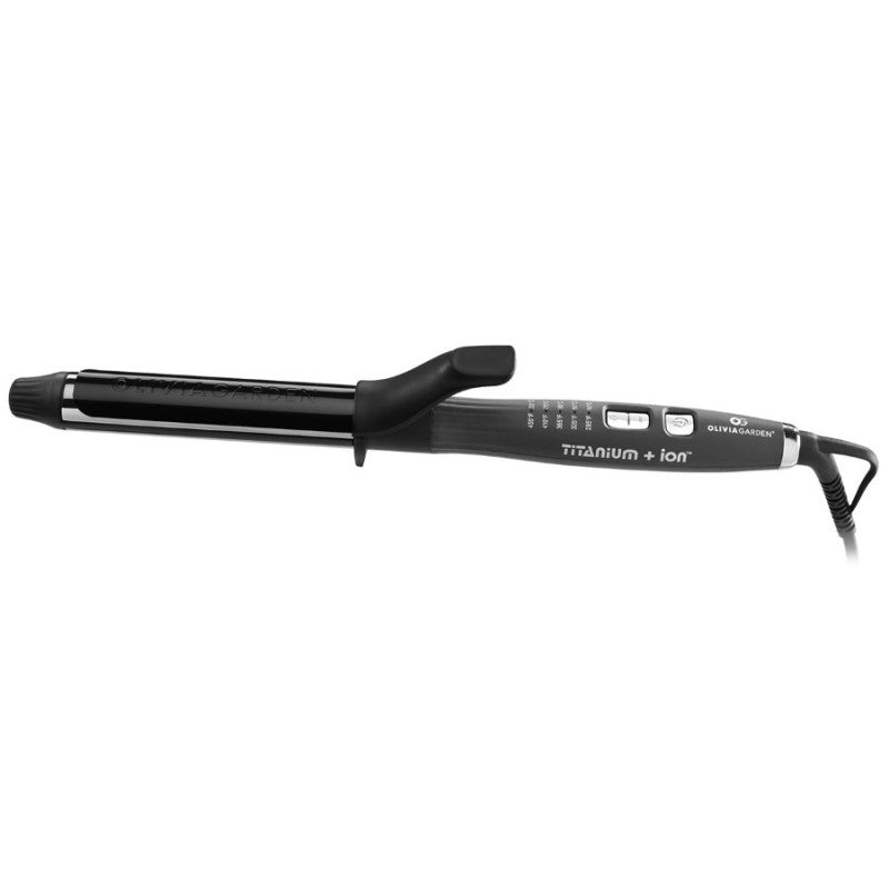 #ta-cu100dl01 Olivia Garden Pro 1" Titanium Curling Iron W/ Free Detangling Brush