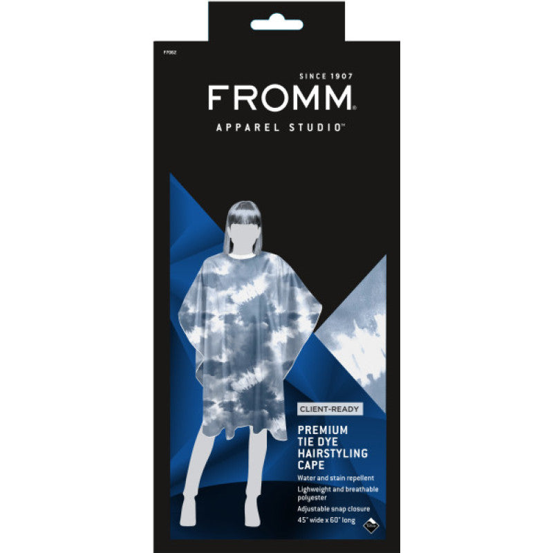 f7062 Fromm Tiedye Hairstyling Cape - Blue