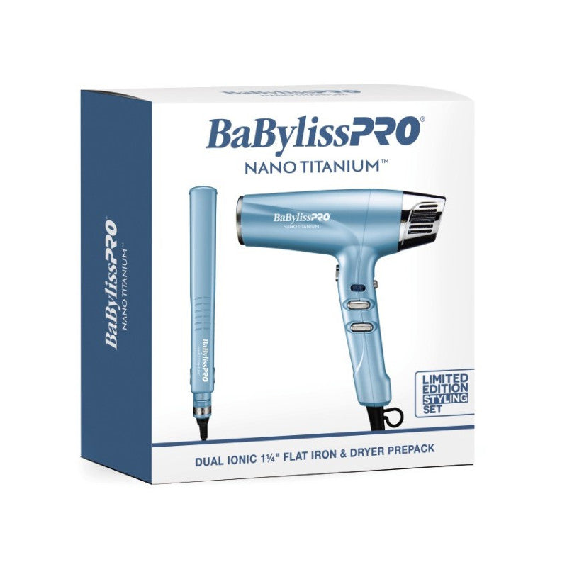 Babylisspro Nano Titanium Dual Ionic Flat Iron & Dryer Combo #BNTPP55