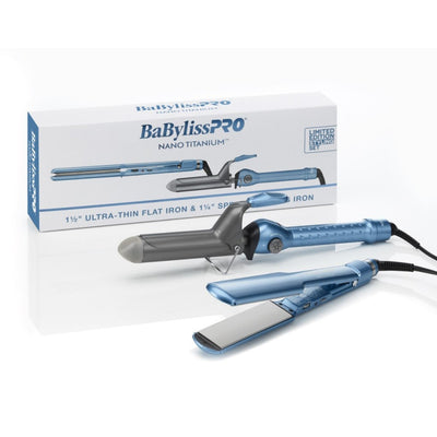 Babylisspro Nano Titanium Spring Iron & Straightener Combo #BNTPP69