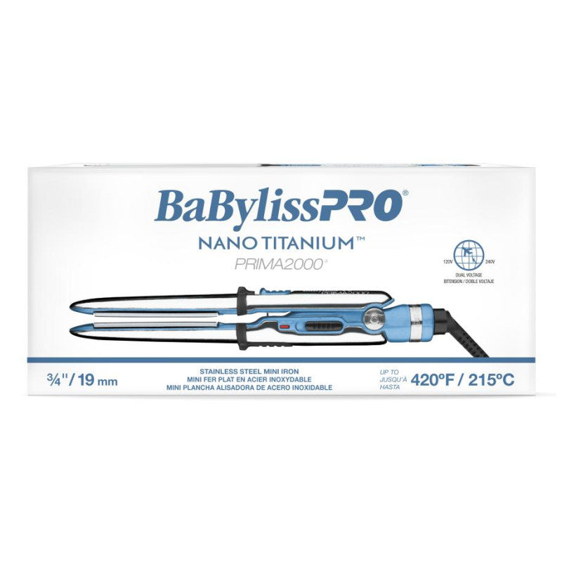 Babylisspro Nano Titanium Prima 2000 Mini Straightener 3/4'' #BNT2000