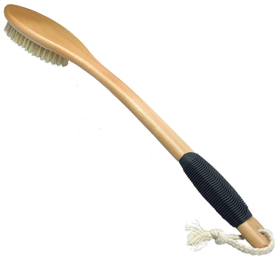 TAAF Bath Brush Wooden Curved Long Handle Antiskid Shower Brush