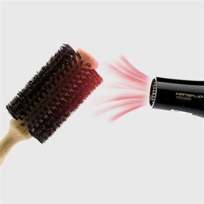 6 Sizes Wood Handle Boar Bristles Round Brush Removable Tail Professional Barber Salon Hairdressing Hair Brush Hair Round Comb