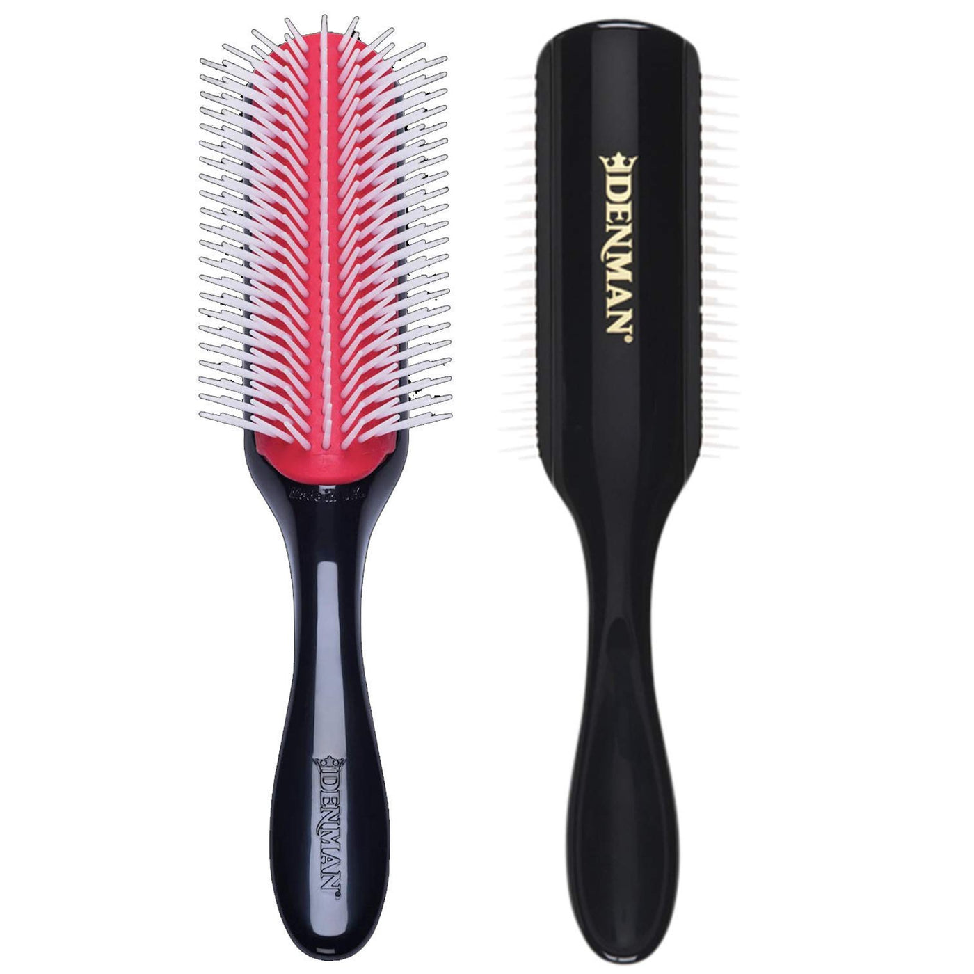 Denman Classic Styling Brush 9 Row - D4 - Hair Brush for Separating, Shaping & Defining Curls - Blow-Drying, Styling & Detangling Brush – Black